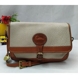 Dooney & Bourke All Weather Leather Ivory Pebble Buckle Crossbody Bag - Vintage